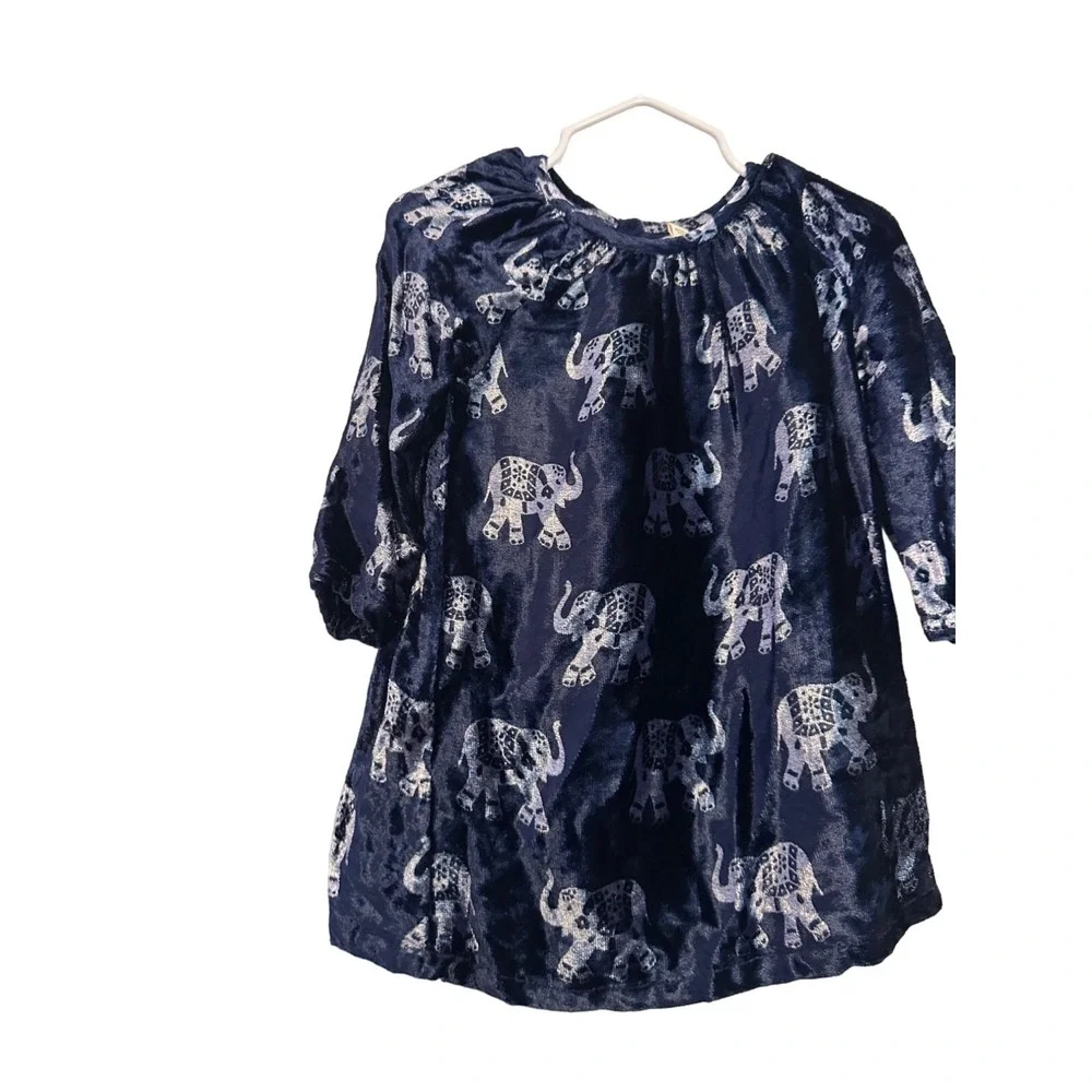 peek little peanut‎ velvet elephant dress XXS / 6-12M NWT